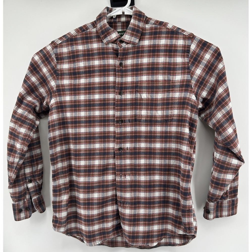 Orvis Long Sleeve Button Down Light Flannel Multicolored Shirt Men's Medium